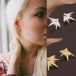 Stud Earrings Women Fashion Bar Front And Back Spike Exaggeration Geometric Triangle Jewelry Gifts 2024