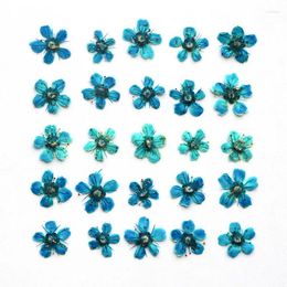 Decorative Flowers 0.5-1cm/12pcs Pressed Mini Dyed Blue Pyracantha Flower Petals Dried DIY Drop Glue Jewelry Phone Case Facial Petal Makeup