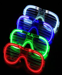 Fashion LED Light Glasses Flashing Shutters Shape Glasses LED Flash Glasses Sunglasses Dances Party Supplies Festival Decoration E8172126