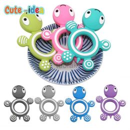 Teethers Toys Cute idea 1 piece of turtle silicone teeth food grade cartoon animal Tortoise teeth micro stick baby supplies nurse gifts baby toys d240509