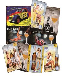 painting Ricard Pinup Girl Jack Whisky Wall Stickers Metal Tin Sign Vintage Poster Decorative Plaques Retro Pub Bar Home Decor7573161