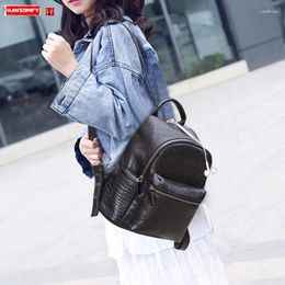 Backpack Large Capacity Leather Women's Can Hold 9.7 IPAD Embossed Ladies Small Backpacks School Bags