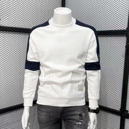Sweatshirt Mens Autumn and Winter Korean Round Neck Long Sleeve Shirts Golf Top Clothing Casual Coat Men Wear 240428