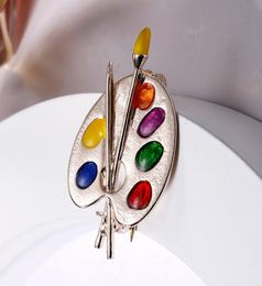 Colorful Fashion Brooch Enamel Artist Decorative Palette Badge Unisex Children Dress Costume Sweater Bag Lapel Pins Gift4276862