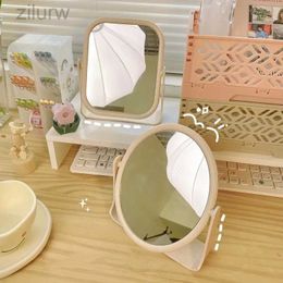 Compact Mirrors Makeup mirror womens desktop stand rotating mirror double-sided oval rectangular stand dressing table makeup mirror bedroom and bedroom d240510