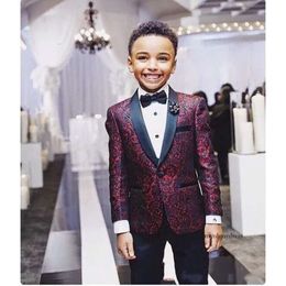 2020 New Print Boys Formal Party Dinner Shawl Lapel Suit Tuxedo For Kids Wedding Suits Jacket+Pants Two Pieces Custom Made 0510