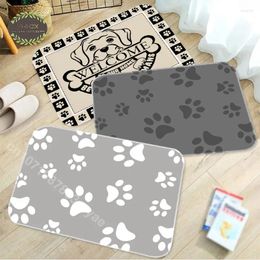 Carpets Dog Tracks Print Floor Mat Living Room Carpet Anti-slip Rugs Cute Bathroom Kitchen Rug Welcome Entrance Doormat Home Decoration