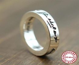 s925 sterling silver ring personalized classic fashion couple style letters around the simple retro hipster jewelry309j7823601