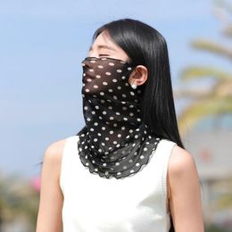 Scarves 1PCS Summer Women Mask Scarf Sun Protection Outdoor Riding Dustproof Cycling Running Ear Hangers Silk Handkerchief