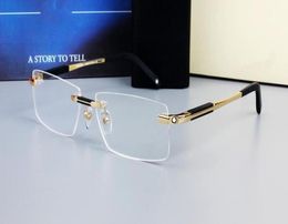 0349 Brand Design Rimless Glasses Wide Spectacle Men Square eyeglasses frames Titanium glasses prescription lens optical frame eye2696903