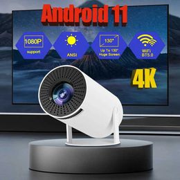 Projectors Suitable for 4K Android 11 HY300plus A20 5G WiFi Native 1280 x 720P Home Theater Outdoor Portable Mini Projector Smart TV J240509