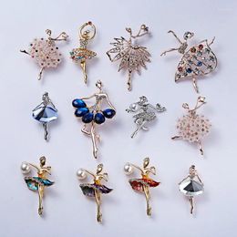 Brooches Cute Dancing Girls Ballet Sport For Women Artistic Gymnastics Pearl Enamel Lovely Dress Coat Pins Jewelry Accessories