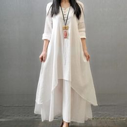 Elegant And Exquisite Cotton Dress For Women 2023 White Vestido Formal Occasion Dresses Loose Large Vintage Robe Womens Wear 240509