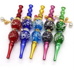 Colorful Blunt holder with rhinestones jewelry hookah mouth tips whole hookah jewelry Tobacco pipe metal hookah tips2864384