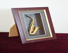 Pure hand made Saxophone Sax Display Case Wall Frame Cabinet Wood Frame6729379