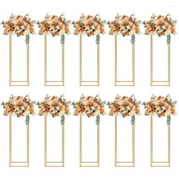 Vases 10Pcs 23.6Inch Tall Gold Centerpiece Stands Wedding Centerpieces Metal Flower Stand Freight Free Room Decor