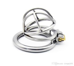 New Lock Super Small Stainless Steel Male Device Cock Cage Penis Virginity lock Cock Ring Adult Game Belt CPA231-15856834