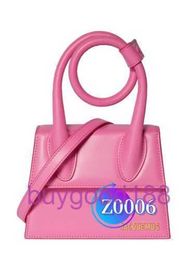 Delicate Luxury Jaq Designer Tote Pink Leather Bag New Ss24 Solid Colour Fashionable Texture One Shoulder Small HandbagTQ