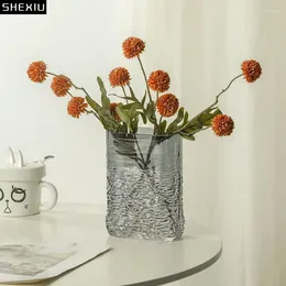 Vases Transparent Wave Wrinkle Glass Vase Hydroponics Flower Pots Desk Decoration Flowers Arrangement Floral Modern Home Decor