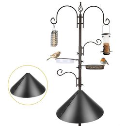 ERYTLY Station Feeding Rod Suspension Kit with Squirrel Protective Baffle Suet Cage Tube Bird Planter Hook Multifunctional Feeder for Attracting Wild Birds