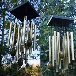 Decorative Figurines Classic Wooden Bronze Wind Chimes 8-12 Tubes Metal Bells Handmade Patio Garden Decoration Outdoor Hanging