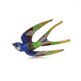 Brooches 1 Piece Enamel Swallow For Women Hijab Pins Men Girls Bird Colourful Animal Brooch Scarf Clips Lapel Pin #279459