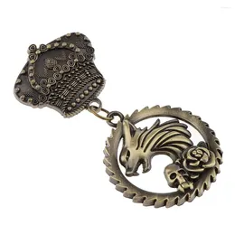 Brooches Wheel Dragon Animal With Rose Flower Badge Costume Brooch Pins