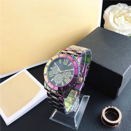 Montre Homme Mens Watches Tag Quartz Movement Full Diamond Watch Women Purple Wristwatches Clock 236U