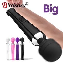 Powerful Magic Wand Vibrator for Women Big AV Body Massager G Spot Clitoris Stimulator USB Charging Adult Sex Toys Woman 240507
