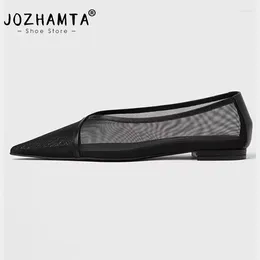 Sandals JOZHAMTA Size 34-43 Women Ballet Flats Breath Mesh Comfort Low Heels Summer Shoes 2024 Ins Fashion Pointy Casual Daily Office