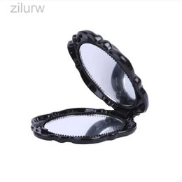 CGMP Compact Mirrors Mini Mirror Retro Rose Portable Mini Pocket Makeup Mirror Double sided Manual Mirror Compact Beauty Tool Toilet d240510