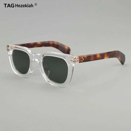 Sunglasses TAG Hezekiah luxury Brand vintage Polarized Men Women JMMLERX Sunglass Mens UV400 Square Sun glasses Fashion Acetate Q240509