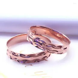 Cluster Rings 585 Purple Gold Plated With 14K Rose Classic Design Simple And Shining For Women Charm Light Luxury Jewellery