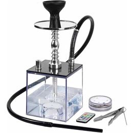 Acrylic Hookah with LED Light Shisha Box Nargile Sheesha Narguile Chicha Cachimbas Water Pipe Shisha Hookah Set Accessory 240509