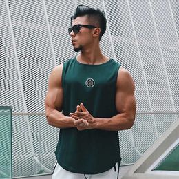 Men's Tank Tops Bodybuilding Vest Men Sports Tank Top Men Gym Clothing Workout Slveless Shirt Mesh O Neck Running Stringer Singlets T240508