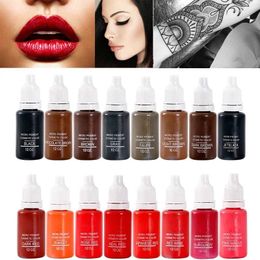 Tattoo Inks 2Pcs 15ml/Bottle Pure Ink Traditional Professional Waterproof For Eyebrows Lips Eye Line Painting 23 Colours