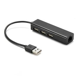 USB-C Fast Ethernet Adapter 3 USB C HUB a Ethernet RJ45 LAN Adattatore Scheda di rete White Mega Internet MacBook Pro Type-C Cavo