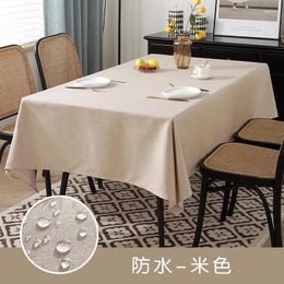 Table Cloth A289 Selling Nordic Style Cover Waterproof And Oil-proof Tablecloth Mat Solid Colour Cotton Linen Tab