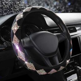 Steering Wheel Covers Fashionable Crystal Car Centre Console Arm Rest Protection Cushion Auto Armrests Storage Box Cover Pad / Steering Wheel Cover T240509