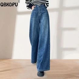 Women's Jeans Streetwear High Waist Wide Leg Big Size 33 Wash Vintage Denim Pants Korean Fashion Baggy Vaqueros 2024 Spring Pantalones