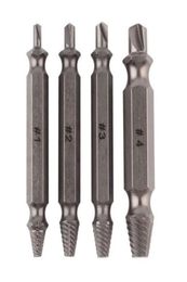 4pcs Double Side Drill Out Damaged Screw Extractor Drill Bits Stripped Screw Removers6817020