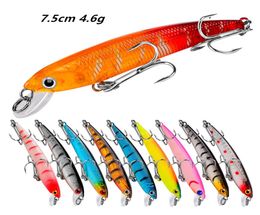 12 Color Mixed 75cm 46g Minnow Hard Baits Lures Fishing Hooks 6 Treble Hook Fishhooks Pesca Tackle Accessories b0049590377