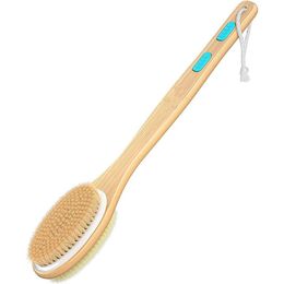 Bath Brushes, Sponges & Scrubbers Shower Brush With Soft And Stiff Bristles Dual-Sided Long Handle Back Body Exfoliator For Wet Or Dry Dhnty