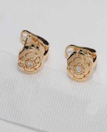 Brand Pure 925 Sterling Silver Earrings Rose Flower Small Mini Size Cute Stud Earrings Pink Gold Luxury Brand QulQuality8232489