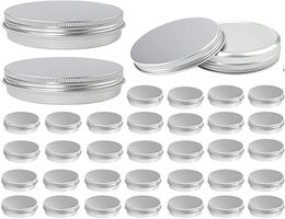 Storage Boxes Bins Aluminium Round Cans with Lid 2 Oz Metal Tins Food Candle Containers Screw Tops for Crafts Storage DIY Silve9494415