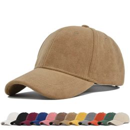 Solid Suede Retro Baseball Caps For Men Women Spring Autumn Street Hip Hop Hat Adjustable Faux Fur Sunscreen Visor Cap 240430