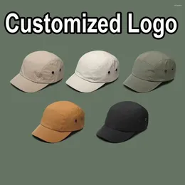 Ball Caps Japanese Retro Short Brim Solid Colour Quick-drying Washed Customised Logo Print Baseball Cap Men Women Outdoor Camping Hat