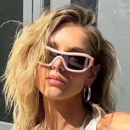 Sunglasses Luxury Women Pink Punk Fashion Sports Sun Glasses Brand Designer Y2K One Piece Eyewear Female Travelling