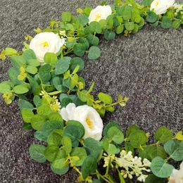 Decorative Flowers Beautiful Artificial Realistic Vine Elegant Rose Garland For Wedding Party Decoration Table Centrepiece Room