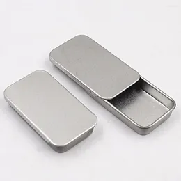 Storage Bottles Rectangular Slide Top Small Containers Sliding Cover Push-Pull Tin Box Metal Candies Jewellery Crafts Lip